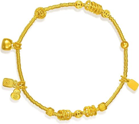 CHOW SANG SANG 999.9 24K Pure Gold Cultural Blessings Blessing Ancient Silver Ingots Bracelet for Women 15cm 96135B Price-by-Weight 12.72g Gold in Saudi Arabia
