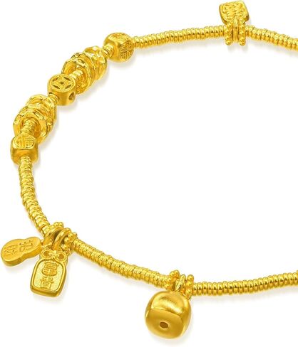 CHOW SANG SANG 999.9 24K Pure Gold Cultural Blessings Blessing Ancient Silver Ingots Bracelet for Women 15cm 96135B Price-by-Weight 12.72g Gold in Saudi Arabia