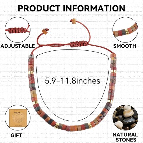 هدايا ملهمة شفاء أساور الحجر الطبيعي - مجوهرات الدعم العاطفي، احصل على هدية جيدة قريبًا للنساء، سوار شفاء من الحجر الطبيعي للقلق in Kuwait