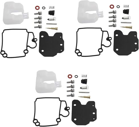 3Set Carburetor Carb Rebuild Kit for Yamaha Outboard 30HP F30 40HP F40 25HP F25 20HP 67C-W0093 with Float Needle Valve and Seat Gasket O-Rings in Saudi Arabia