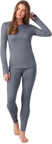 Cuddl Duds Womens Fleece Lined Thermal Long Sleeve Shirt and Leggings - Top and Bottom Base Layer Lounge Sets for Women in Kuwait