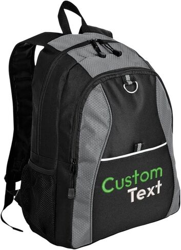 حقائب ظهر على شكل قرص العسل بلون متباين، باللون الأزرق - اسمك - حقيبة ظهر مطرزة مخصصة للكلية والأعمال in Kuwait