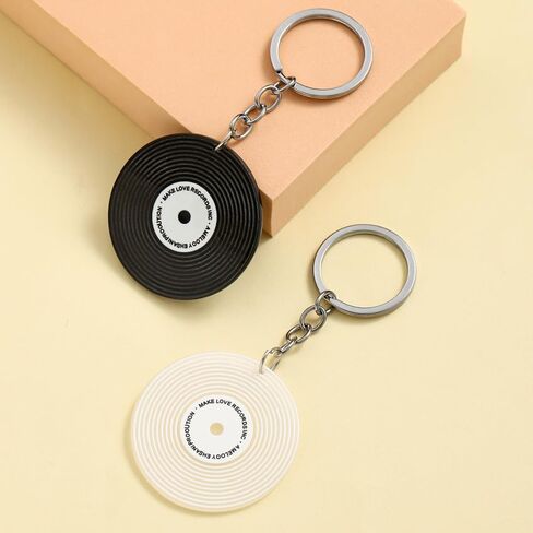 Music Keychain Gifts Car Keys Backpack Charms Accessories DJ Keyrings Vinyl Record Keychain for Music Lovers in Kuwait