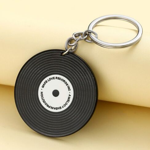 Music Keychain Gifts Car Keys Backpack Charms Accessories DJ Keyrings Vinyl Record Keychain for Music Lovers in Kuwait