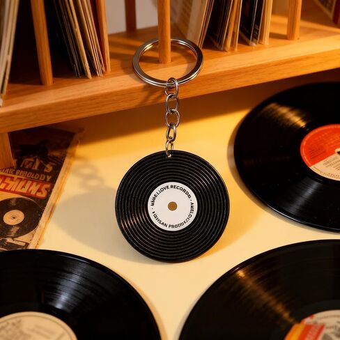 Music Keychain Gifts Car Keys Backpack Charms Accessories DJ Keyrings Vinyl Record Keychain for Music Lovers in Kuwait
