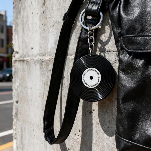 Music Keychain Gifts Car Keys Backpack Charms Accessories DJ Keyrings Vinyl Record Keychain for Music Lovers in Kuwait