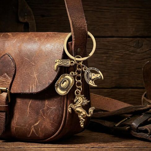 سلسلة مفاتيح حصان غربي مع قبعة وأحذية طويلة، حلقة مفاتيح على شكل حيوان ذهبي عتيق للرجال والنساء، ملحقات حقيبة الفروسية لهدايا المتحمسين على طراز الساحل الغربي in Kuwait