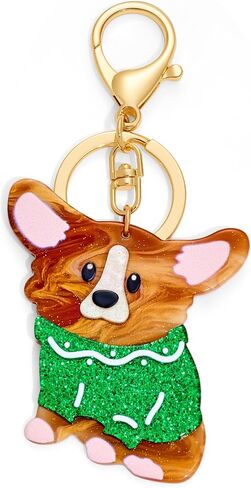 Dog Keychain for Women Cute Dog Bag Charm for Dog Lover Corgi Charm Keychain for Purse Handbags Bag Accessories in Saudi Arabia