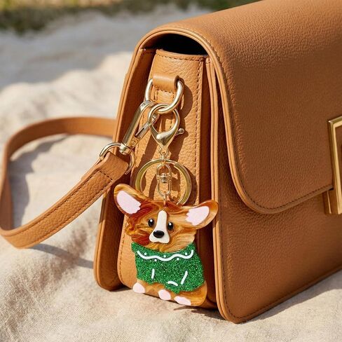 Dog Keychain for Women Cute Dog Bag Charm for Dog Lover Corgi Charm Keychain for Purse Handbags Bag Accessories in Saudi Arabia