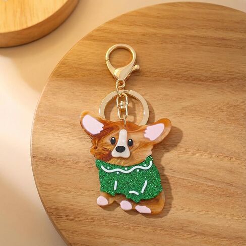 Dog Keychain for Women Cute Dog Bag Charm for Dog Lover Corgi Charm Keychain for Purse Handbags Bag Accessories in Saudi Arabia