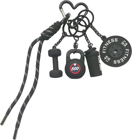 Fitness Keychain Barbell Dumbbell Keychain Bag Purse Charms Gym Lovers Fitness Enthusiast Gift Bag backpack Charms in Saudi Arabia