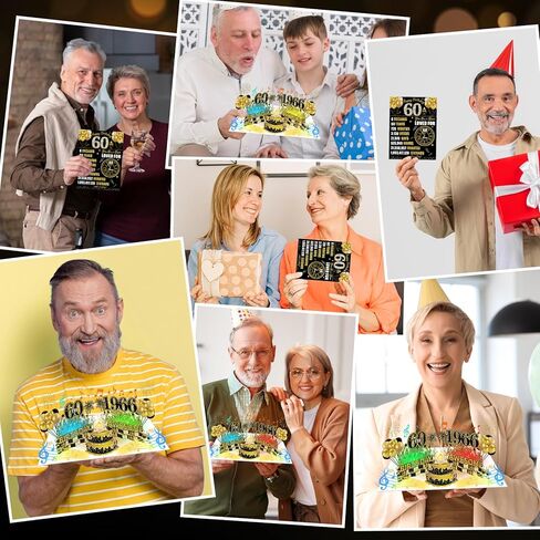 1966 60th Birthday Cards Pop Up 3D Cake - Firework & Music & Blow Out Candle Light Funny Happy 1966 60 Years Old Birthday Card Gifts for Men, Women, Friends, Dad, Mom, Grandpa, Husband, Wife in Kuwait