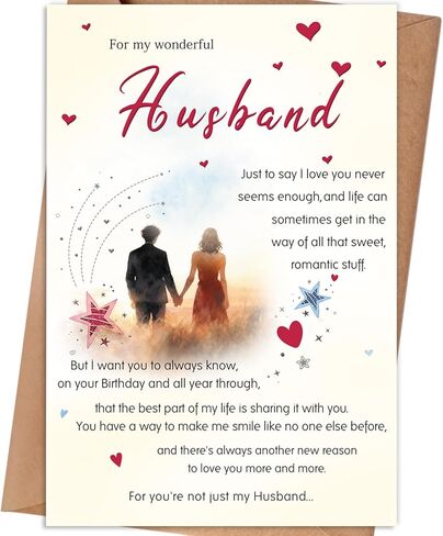 Birthday Card Gifts for Husband from Wife,Husband Birthday Card, Husband Birthday Decorations Gifts for Men in Kuwait