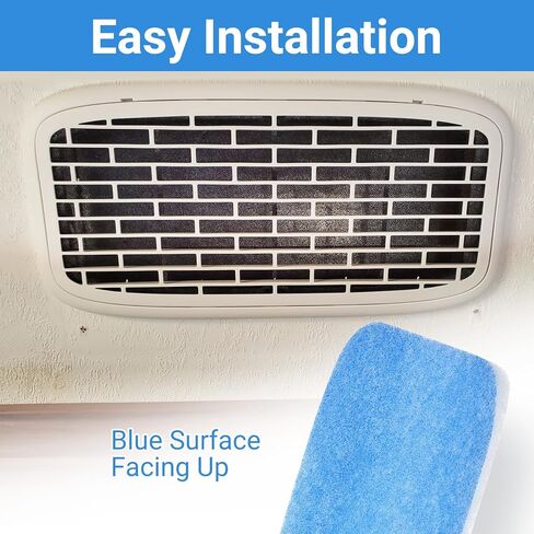 10 Pack RV AC Filters – MERV 6 Replacement for Air Conditioner Vent (12.875" x 5.5") – Polyester Cotton, Blue & White Design in Kuwait
