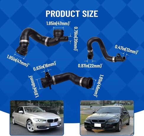 11537516414 11537521049 17127531579 7 Hoses Radiator Coolant Water Hose Pipe Kit Compatible with E87 E90 E92 E93130i 325i 330i X1 N52 2.5L 3.0L 2005-2012 Replaces# 11537545890, 1712761851, 17127618510 in Saudi Arabia