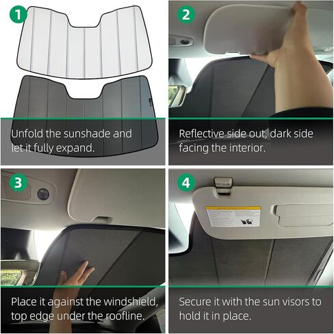 Windshield Sun Shade for Ford F150 2021-2025,Premium Folding Windshield Sun Shade for Ford F-150, Window Sunshade Sun Visor Protector Blocks UV Rays in Kuwait