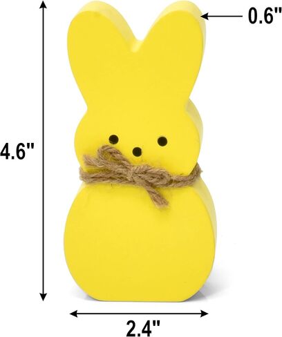 Gift Boutique 4 Easter Bunny Peeps Table Decorations Centerpieces Wooden Spring Shaped Peep Bunnies Rabbit Tiered Tray & Table Top Sign Decor for Mantle Home Wood Rustic Farmhouse Party Supplies in Saudi Arabia