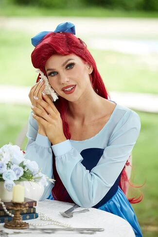 Women's Halloween Airel Costume Princess Cosplay Mermaid Party Maxi Blue Dress with Bow XS in Kuwait