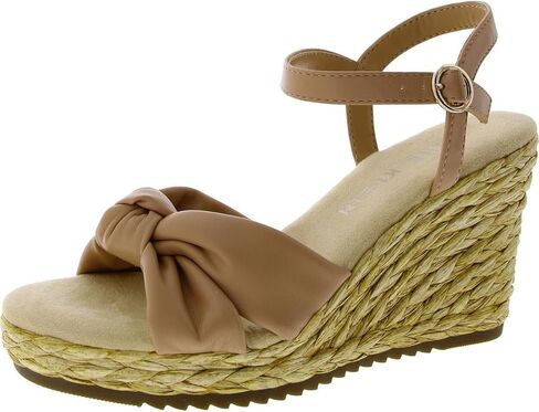 صندل نسائي من Anne Klein مصنوع من الجلد الصناعي بكعب عريض in Kuwait