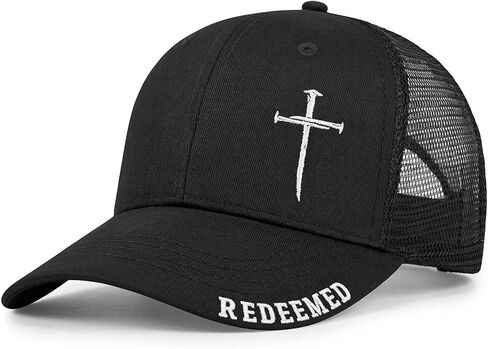 Christian Jesus Cross Hat for Men Women - Faith 3 Nail Cross Hats - Religious Gifts for Thanksgiving Christmas in Kuwait