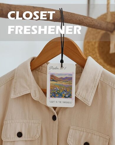 معطر هواء للسيارة برائحة الحمضيات المسيحية 4 قطع، معطر هواء معلق ديني زهري ملون للسيارات والكتب والديكور، هدايا إكسسوارات مسيحية للنساء والرجال in Kuwait