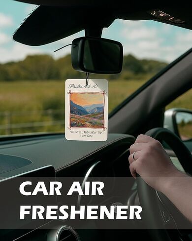 معطر هواء للسيارة برائحة الحمضيات المسيحية 4 قطع، معطر هواء معلق ديني زهري ملون للسيارات والكتب والديكور، هدايا إكسسوارات مسيحية للنساء والرجال in Kuwait