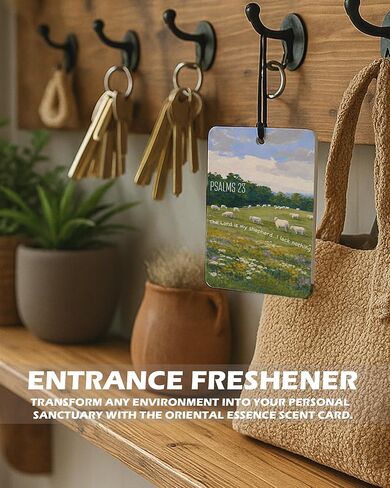 معطر هواء للسيارة برائحة الحمضيات المسيحية 4 قطع، معطر هواء معلق ديني زهري ملون للسيارات والكتب والديكور، هدايا إكسسوارات مسيحية للنساء والرجال in Kuwait