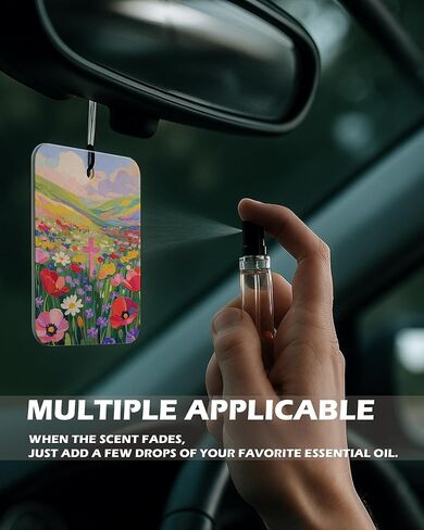 معطر هواء للسيارة برائحة الحمضيات المسيحية 4 قطع، معطر هواء معلق ديني زهري ملون للسيارات والكتب والديكور، هدايا إكسسوارات مسيحية للنساء والرجال in Kuwait