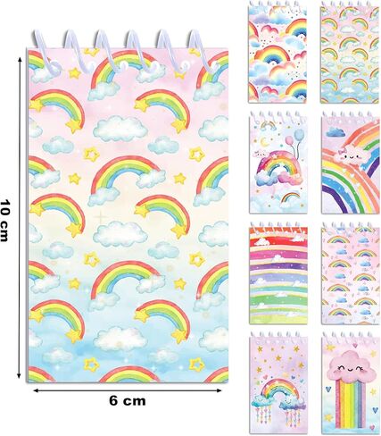 Rainbow Mini Spiral Notebook 8 Pack Colorful Pocket Mini Notepads for Teachers Students Rewards, 16 Pages Portable Office Meeting Supplies 2.4 x 3.9 Inch in Saudi Arabia