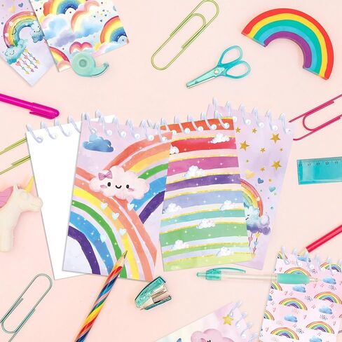 Rainbow Mini Spiral Notebook 8 Pack Colorful Pocket Mini Notepads for Teachers Students Rewards, 16 Pages Portable Office Meeting Supplies 2.4 x 3.9 Inch in Saudi Arabia