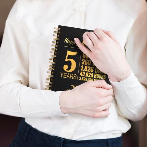 Happy Anniversary 5 Years 80 Sheets 160 Pages Funny Spiral Notebook, 5 Years Of Service Notebook for Staff, 5th Work Anniversary Journal Gifts for Employee, Employee Appreciation Gifts in Saudi Arabia