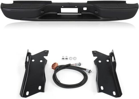 Rear Step Bumper Assembly Compatible with Silverado 2500 HD 2001-2006 Steel Chrome in Kuwait