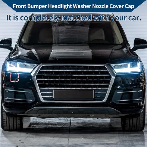 No.4M0807754A غطاء فوهة غسالة المصباح الأمامي الأيمن من الجانب الأيمن لسيارة Audi Q7 2016-2021 غطاء فوهة ممتص الصدمات قوي ومتين قطعة واحدة باللون الأسود in Kuwait