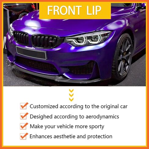 Compatibility with 2014-2020 M3 F80 M4 F82 F83 CS Style Front Bumper Chin Lip Spoiler Splitter Carbon Fiber in Kuwait