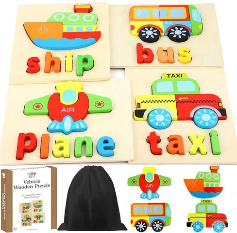 TOY Life 8 Pack Toddler Puzzles, Puzzles for Toddlers 2-4, Wooden Puzzles for Toddlers 1-3, Montessori Toys for 1 2 3+ Yrs Old Girl Boy, Baby Puzzle, Toddler Puzzles Ages 2-4 Educational Learning Toy in Kuwait
