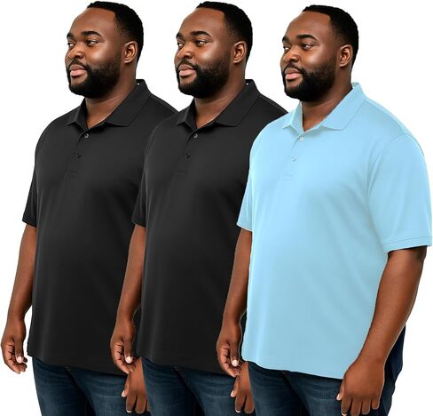 قميص بولو رجالي كبير الحجم من JC DISTRO - ملابس عمل وكاجوال - قطن ناعم من الداخل وبوليستر مسامي من الخارج، حتى Big7XL in Kuwait