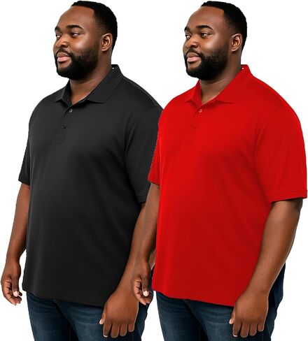 قميص بولو رجالي كبير الحجم من JC DISTRO - ملابس عمل وكاجوال - قطن ناعم من الداخل وبوليستر مسامي من الخارج، حتى Big7XL in Kuwait