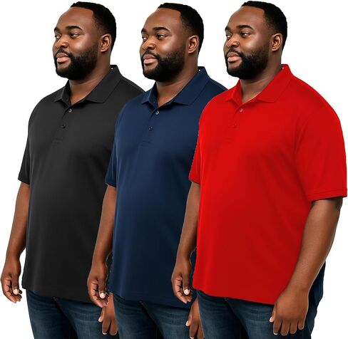 قميص بولو رجالي كبير الحجم من JC DISTRO - ملابس عمل وكاجوال - قطن ناعم من الداخل وبوليستر مسامي من الخارج، حتى Big7XL in Kuwait