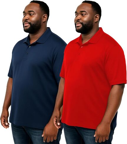 قميص بولو رجالي كبير الحجم من JC DISTRO - ملابس عمل وكاجوال - قطن ناعم من الداخل وبوليستر مسامي من الخارج، حتى Big7XL in Kuwait