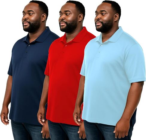 قميص بولو رجالي كبير الحجم من JC DISTRO - ملابس عمل وكاجوال - قطن ناعم من الداخل وبوليستر مسامي من الخارج، حتى Big7XL in Kuwait