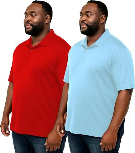 قميص بولو رجالي كبير الحجم من JC DISTRO - ملابس عمل وكاجوال - قطن ناعم من الداخل وبوليستر مسامي من الخارج، حتى Big7XL in Kuwait