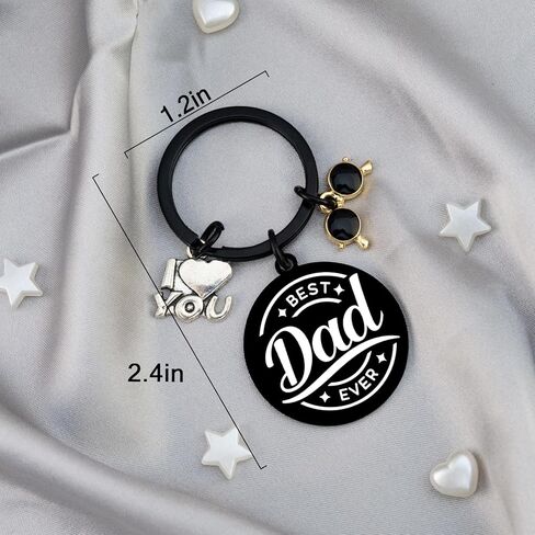 Dad Gifts from Daughter Son Gifts for Dad Keychain Birthday Gift for Daddy Stepdad Fathers Day Thanksgiving Christmas Gift Ideas Best Dads Ever Keyring in Kuwait