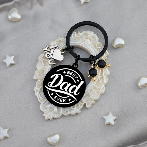 Dad Gifts from Daughter Son Gifts for Dad Keychain Birthday Gift for Daddy Stepdad Fathers Day Thanksgiving Christmas Gift Ideas Best Dads Ever Keyring in Kuwait