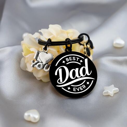 Dad Gifts from Daughter Son Gifts for Dad Keychain Birthday Gift for Daddy Stepdad Fathers Day Thanksgiving Christmas Gift Ideas Best Dads Ever Keyring in Kuwait