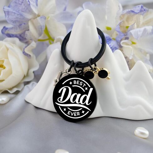 Dad Gifts from Daughter Son Gifts for Dad Keychain Birthday Gift for Daddy Stepdad Fathers Day Thanksgiving Christmas Gift Ideas Best Dads Ever Keyring in Kuwait