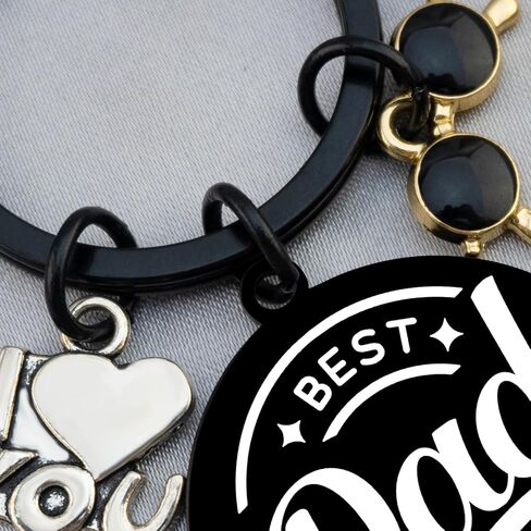 Dad Gifts from Daughter Son Gifts for Dad Keychain Birthday Gift for Daddy Stepdad Fathers Day Thanksgiving Christmas Gift Ideas Best Dads Ever Keyring in Kuwait