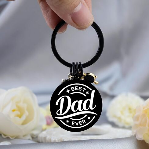 Dad Gifts from Daughter Son Gifts for Dad Keychain Birthday Gift for Daddy Stepdad Fathers Day Thanksgiving Christmas Gift Ideas Best Dads Ever Keyring in Kuwait