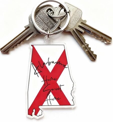 Alabama Souvenirs State Keychain - Durable Key Ring And Key Holder For Gifts,Souvenirs From Usa,Spot M in Saudi Arabia