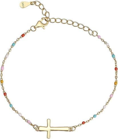 S925 Sterling Silver Cross Adjustable Bracelet for Women in Kuwait