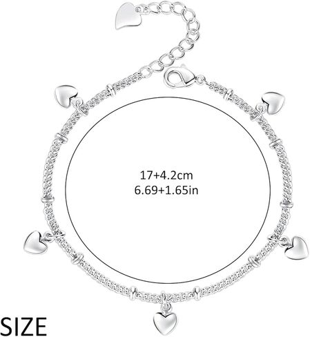 Silver Heart Bracelet Silver Bracelets for Women Love Heart Bracelets Minimalist Jewelry Gifts Fashion Jewelry in Saudi Arabia